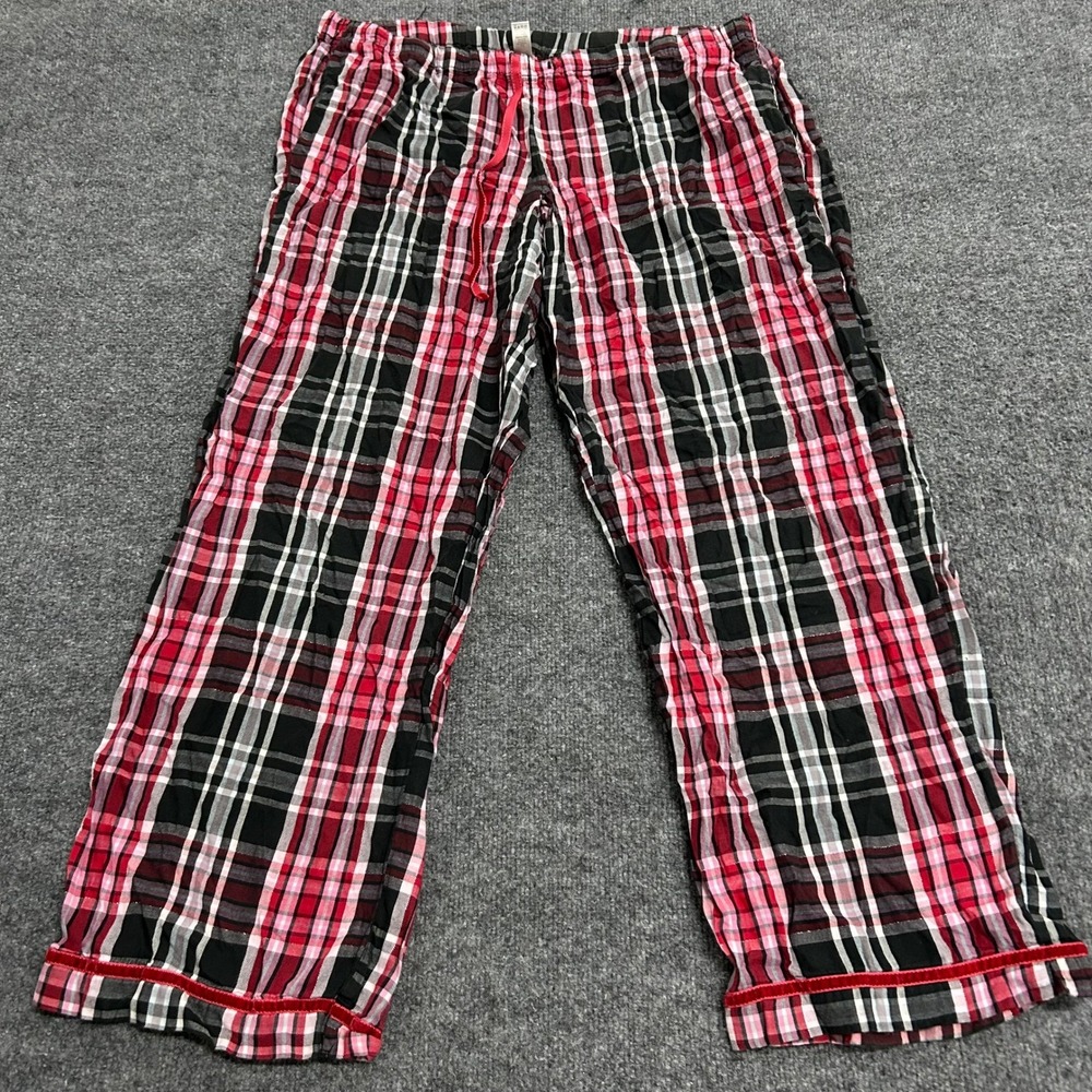 Victoria's Secret Pajama Pants Womens XL Red Plaid Cotton Dream Angels Sleepwear